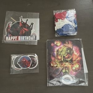 Spider Man Happy Birthday Banner Balloons Cake Toppers Party Decorations